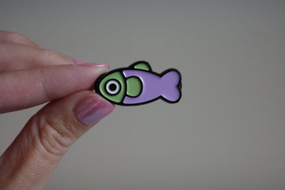 Fish Enamel Pin - Lavender/Sage