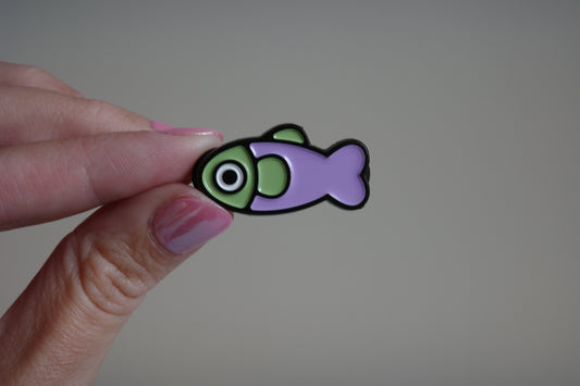 Fish Enamel Pin - Lavender/Sage