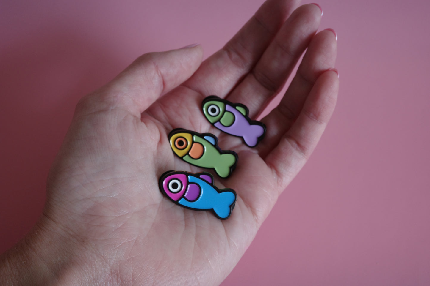 Fish Enamel Pin - Lavender/Sage
