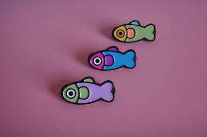 Fish Enamel Pin - Lavender/Sage