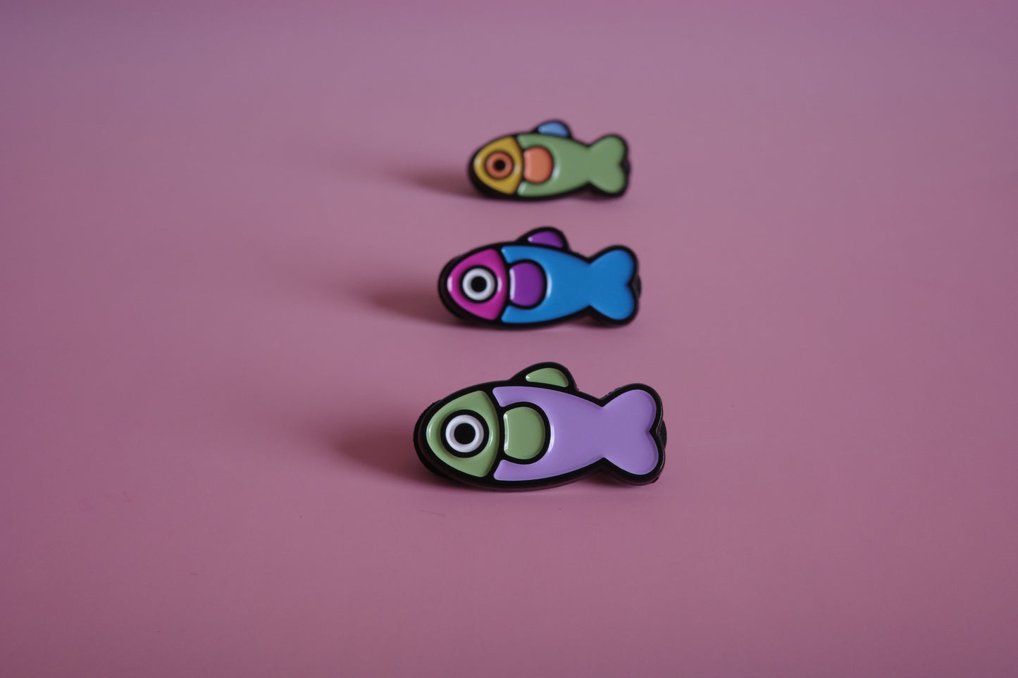 Fish Enamel Pin - Lavender/Sage
