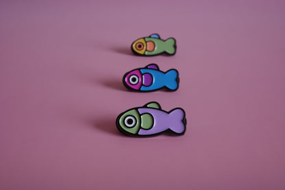 Fish Enamel Pin - Lavender/Sage