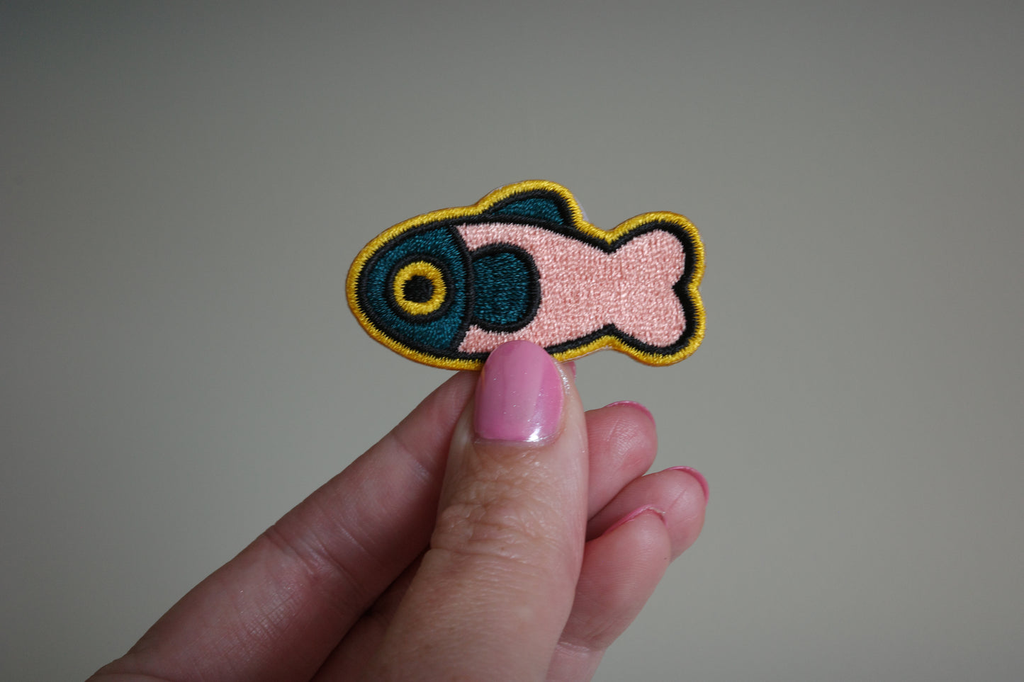 Coral/Dark Green Fish Patch