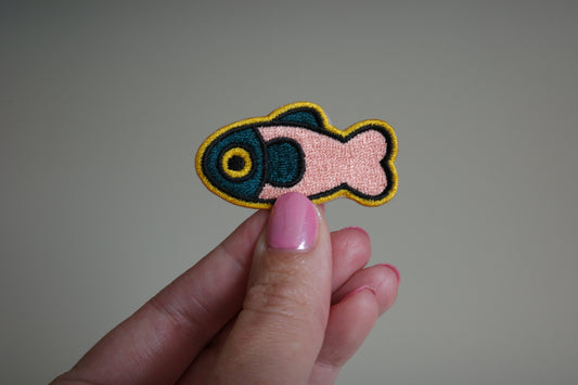 Coral/Dark Green Fish Patch