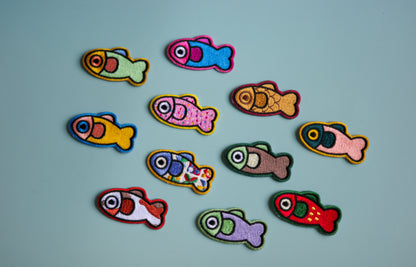 Coral/Dark Green Fish Patch