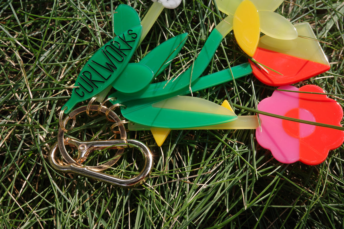 Fresh Flower Bouquet Bag Charm Keychain