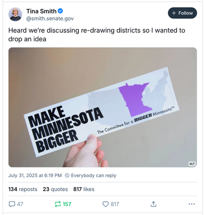 Make Minnesota Bigger Bumper Sticker