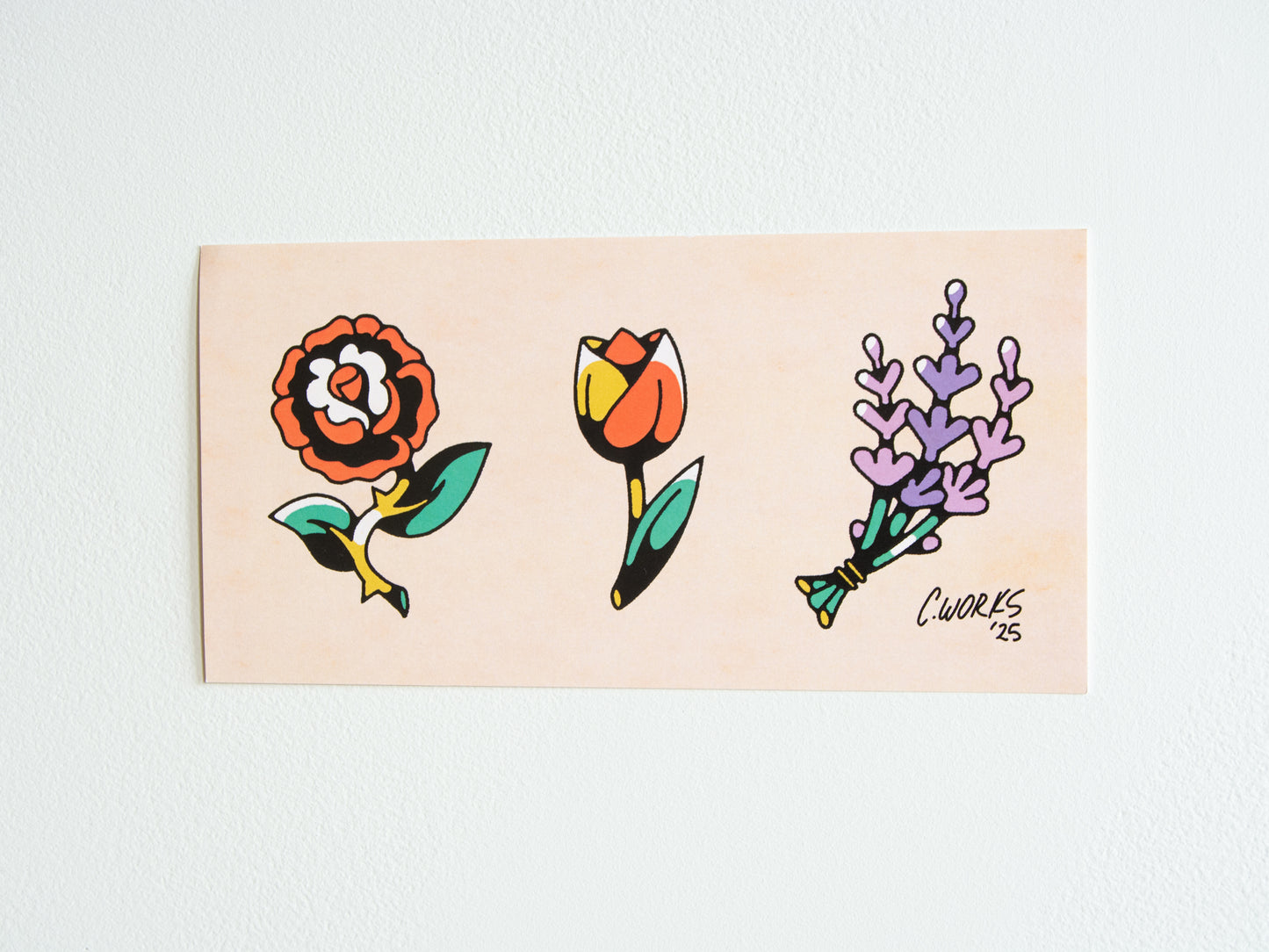 Floral Tattoo Flash Sheet