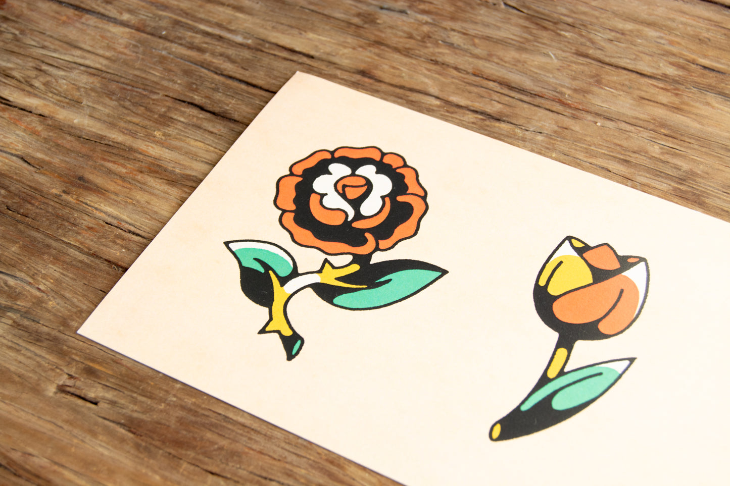 Floral Tattoo Flash Sheet
