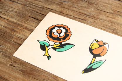 Floral Tattoo Flash Sheet